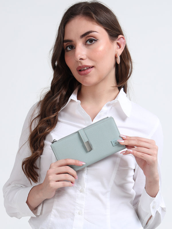 Bulchee Women’s Vegan Leather Wallet | Brown & Blue | Sleek Bifold  & Smart Storage