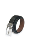 Bulchee Men's Black & Brown Reversible Prong Bi-Colour Chrome & Gold Line Buckle Belt