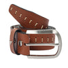 Bulchee Men's Casual Jeans Leather Belt – Tan, Genuine Leather, Shiny Nickel Buckle, 40mm Width – Sizes M (40–42"), L (44–46")