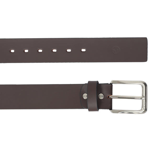 Ufficio Men's Casual Jeans Leather Belt – Brown, Genuine Leather, Nickel Buckle, 40mm Width – Sizes L (44–46")