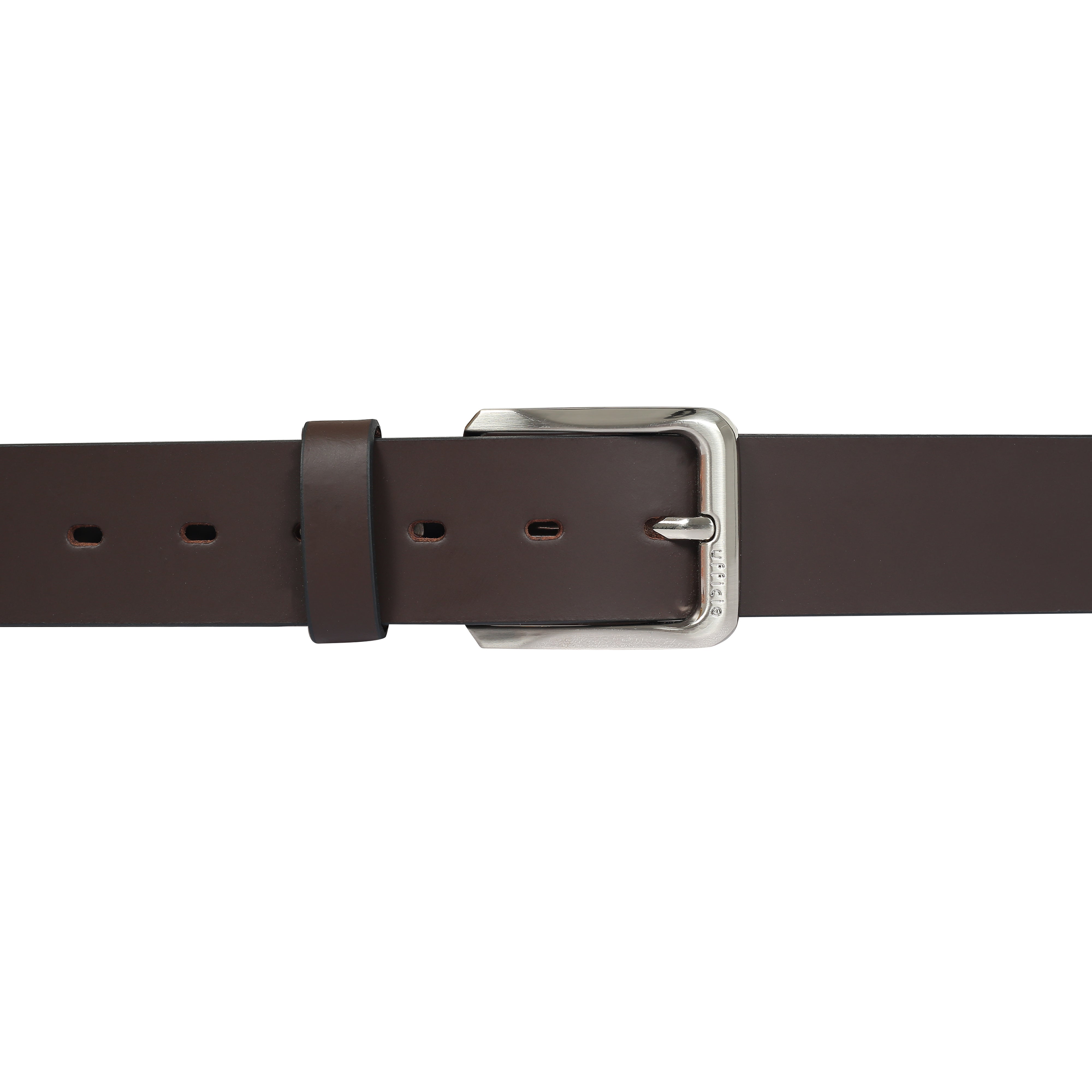 Ufficio Men's Casual Jeans Leather Belt – Brown, Genuine Leather, Nickel Buckle, 40mm Width – Sizes L (44–46