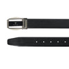 Bulchee Men's Reversible Flat Premium Leather Belt – Brown/Black, Shiny Nickel & Black Buckle, 35mm Width, Size Large (42-46")