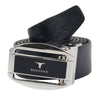Bulchee Men's Reversible Flat Premium Leather Belt – Brown/Black, Shiny Nickel & Black Buckle, 35mm Width, Size Large (42-46")