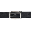 Bulchee Men's Reversible Flat Premium Leather Belt – Brown/Black, Shiny Nickel & Black Buckle, 35mm Width, Size Large (42-46")