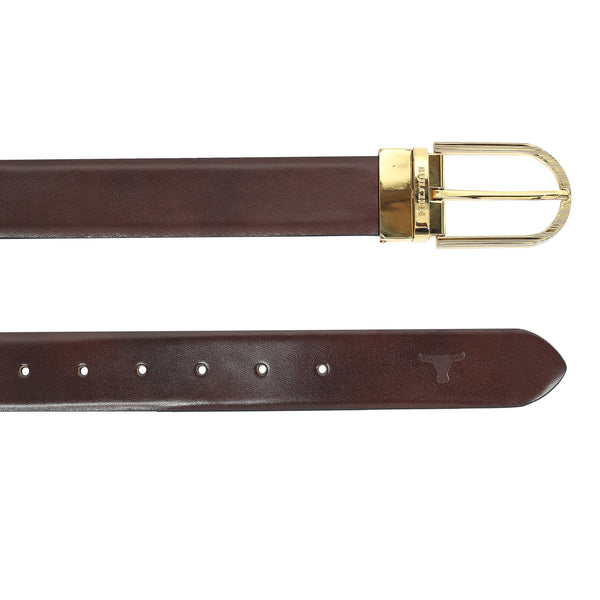 Bulchee Men's Premium Italian Leather Belt – Reversible Brown & Black, 35mm, Gold Buckle, Large (40-42 Inches)