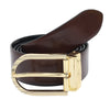 Bulchee Men's Premium Italian Leather Belt – Reversible Brown & Black, 35mm, Gold Buckle, Large (40-42 Inches)