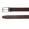 Bulchee Men's Reversible Leather Belt – Brown/Black, Shiny Nickel Prong Buckle, 35mm Width, Sizes Large (42-46"), XL (48-52"), XXL (52-55") - BUL2406B