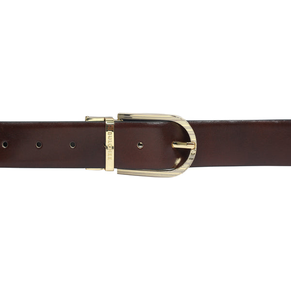 Bulchee Men's Premium Italian Leather Belt – Reversible Brown & Black, 35mm, Gold Buckle, Large (40-42 Inches)