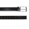 Bulchee Men's Reversible Italian Leather Belt – Grey/Black, Shiny Chrome & Shiny Black Prong Buckle, 35mm, Size Large (40-42 Inches)