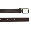 Bulchee Men's Reversible Leather Belt – Brown/Black, Chrome Prong Buckle, 30mm Width, Size Large (40-42 Inches)