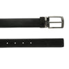 Bulchee Men's Reversible Leather Belt – Brown/Black, Chrome Prong Buckle, 30mm Width, Size Large (40-42 Inches)
