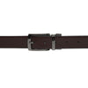 Bulchee Men's Reversible Leather Belt – Brown/Black, Chrome Prong Buckle, 30mm Width, Size Large (40-42 Inches)