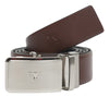 Bulchee Men's Reversible Autolock Premium Leather Belt – Tan/Black, Brushed Black 3D Bullhead Buckle, 35mm Width, Sizes Large (42-46"), XL (48-52"), XXL (52-55")