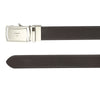 Bulchee Men's Reversible Autolock Premium Leather Belt – Brown/Black, Shiny Nickel 3D Bullhead Buckle, 35mm Width, Sizes Large (42-46"), XL (48-52"), XXL (52-55")