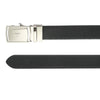 Bulchee Men's Reversible Autolock Premium Leather Belt – Brown/Black, Shiny Nickel 3D Bullhead Buckle, 35mm Width, Sizes Large (42-46"), XL (48-52"), XXL (52-55")