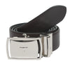 Bulchee Men's Reversible Autolock Premium Leather Belt – Brown/Black, Shiny Nickel 3D Bullhead Buckle, 35mm Width, Sizes Large (42-46"), XL (48-52"), XXL (52-55")