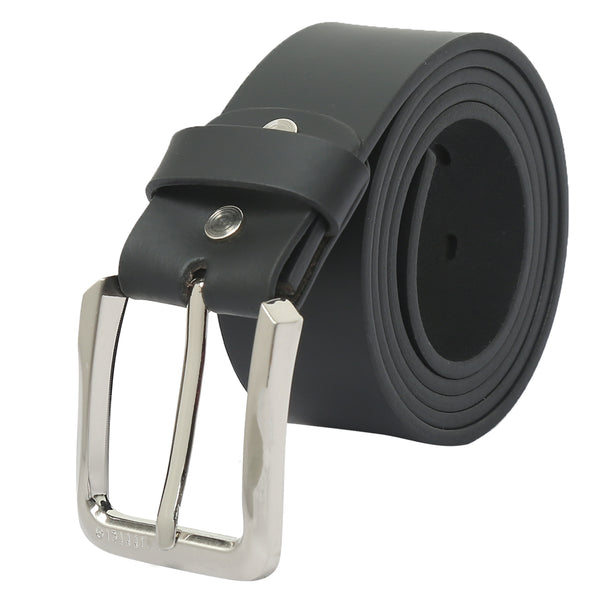 Ufficio Men's Casual Jeans Leather Belt – Black, Genuine Leather, Nickel Buckle, 40mm Width – Sizes L (44–46"), XL (48–52")