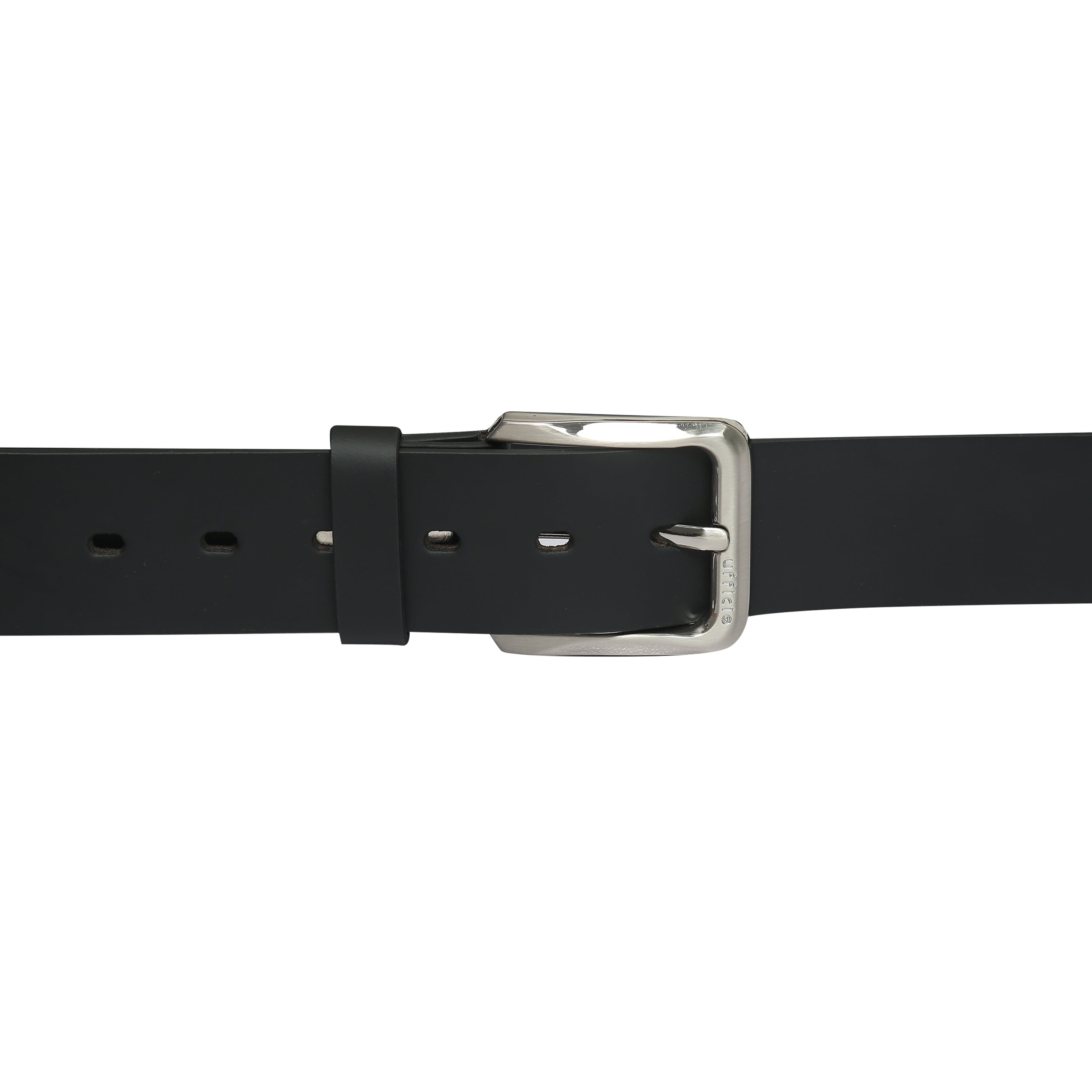 Ufficio Men's Casual Jeans Leather Belt – Black, Genuine Leather, Nickel Buckle, 40mm Width