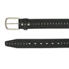 Bulchee Men's Casual Jeans Leather Belt – Black, Shiny Nickel Buckle, 40mm Width, Sizes M (40-42"), L (44-46")