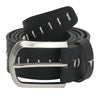 Bulchee Men's Casual Jeans Leather Belt – Black, Shiny Nickel Buckle, 40mm Width, Sizes M (40-42"), L (44-46")