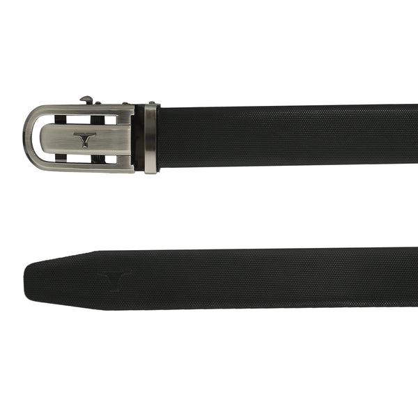 Bulchee Men's Reversible Autolock Premium Leather Belt – Tan/Black, Brushed Black 3D Bullhead Buckle, 35mm Width, Size XXL (52-55")