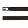 Bulchee Men's Reversible Flat Leather Belt – Tan/Black, Shiny Black Buckle, 35mm Width, Size XXL (52-55")