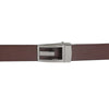 Bulchee Men's Reversible Flat Leather Belt – Tan/Black, Shiny Black Buckle, 35mm Width, Size XXL (52-55")