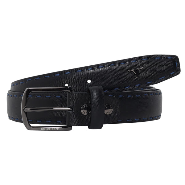 Bulchee Hand-Stitched Chinos Men's Belt – Black – Sizes S (38-40), M (40-42), L (44-46) | BUL2231B