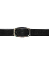 Bulchee Men’s Black Leather Belt –  Plain Chino (Size L)
