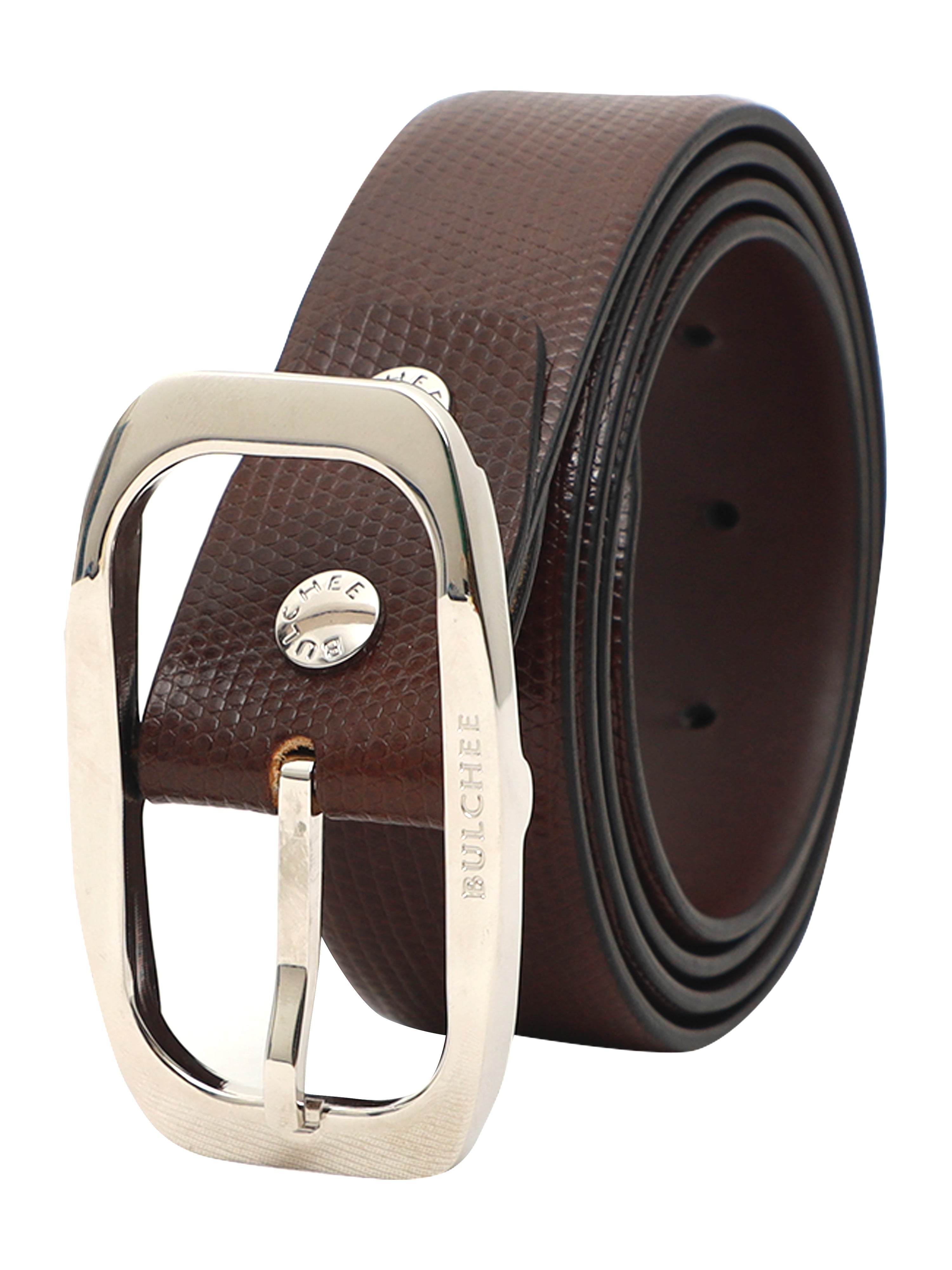 Bulchee Men’s Brown Leather Belt – Plain Chino (Size L)