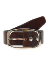 Bulchee Men’s Brown Leather Belt – Plain Chino (Size L)