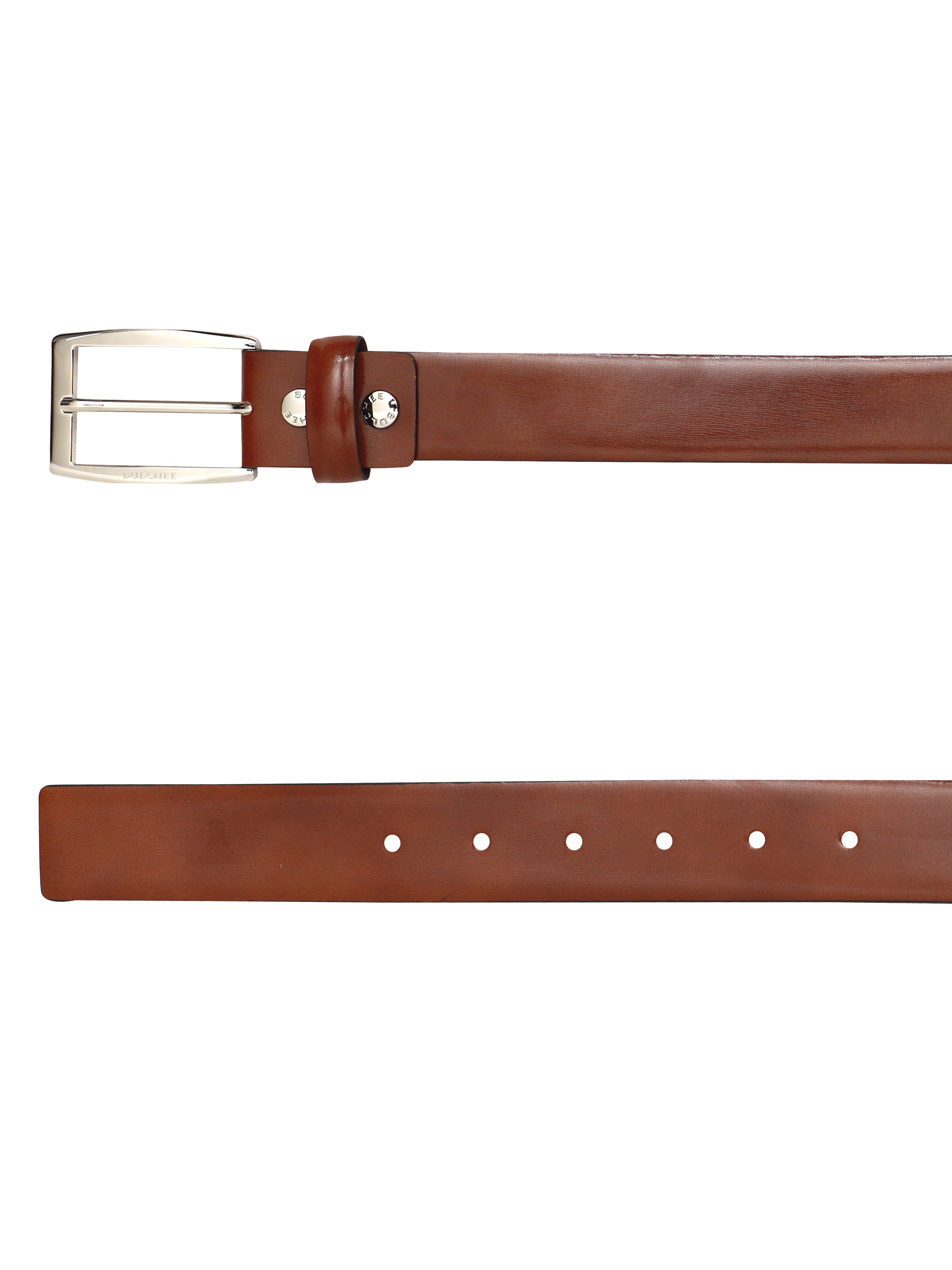 Bulchee Men’s Tan Leather Belt – Plain Chino (Size L)