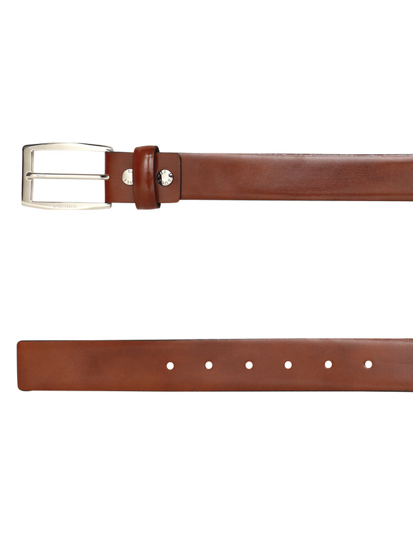Bulchee Men’s Tan Leather Belt – Plain Chino (Size L)