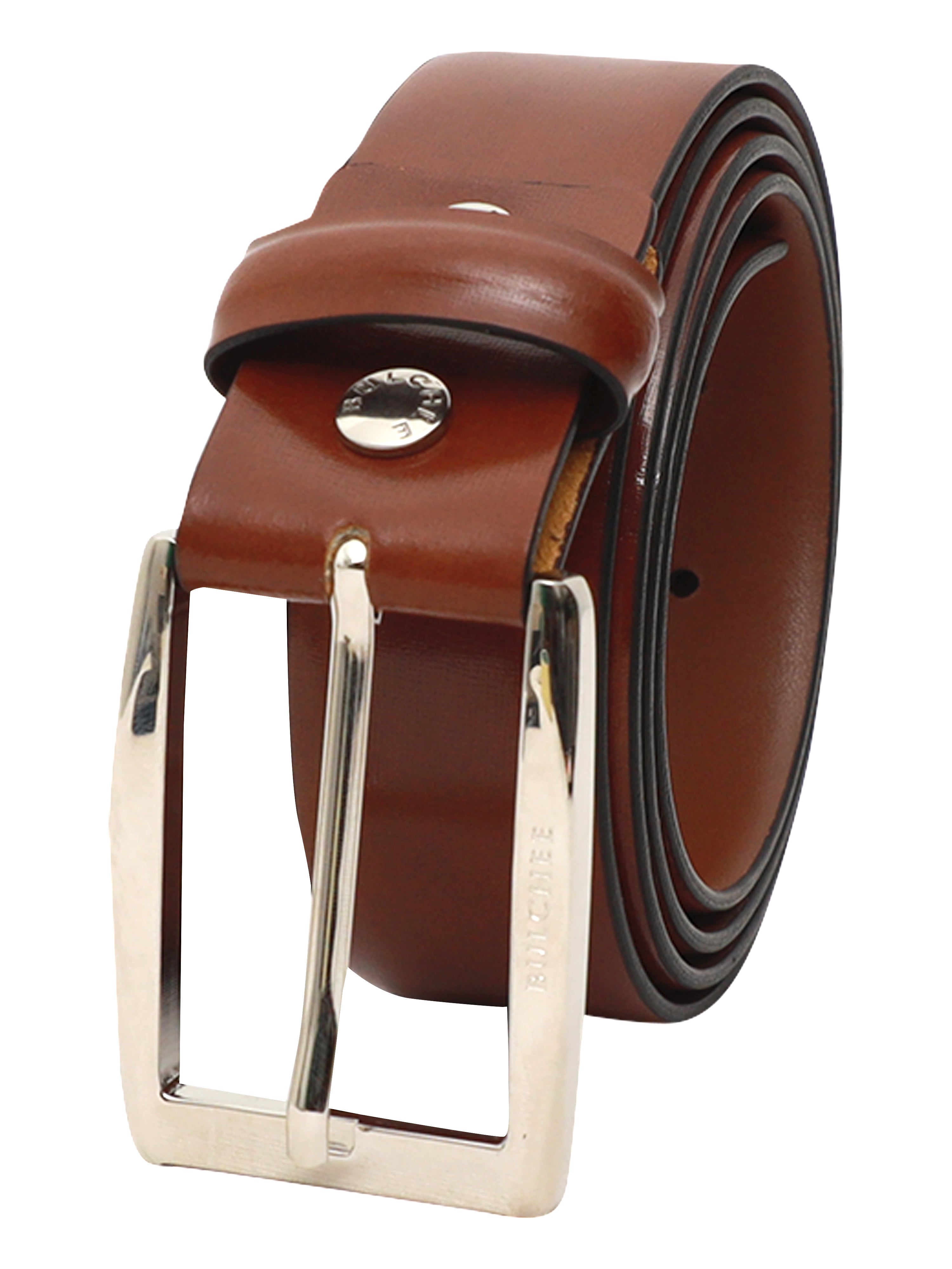 Bulchee Men’s Tan Leather Belt – Plain Chino (Size L)