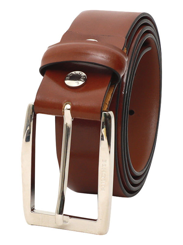 Bulchee Men’s Tan Leather Belt – Plain Chino (Size L)
