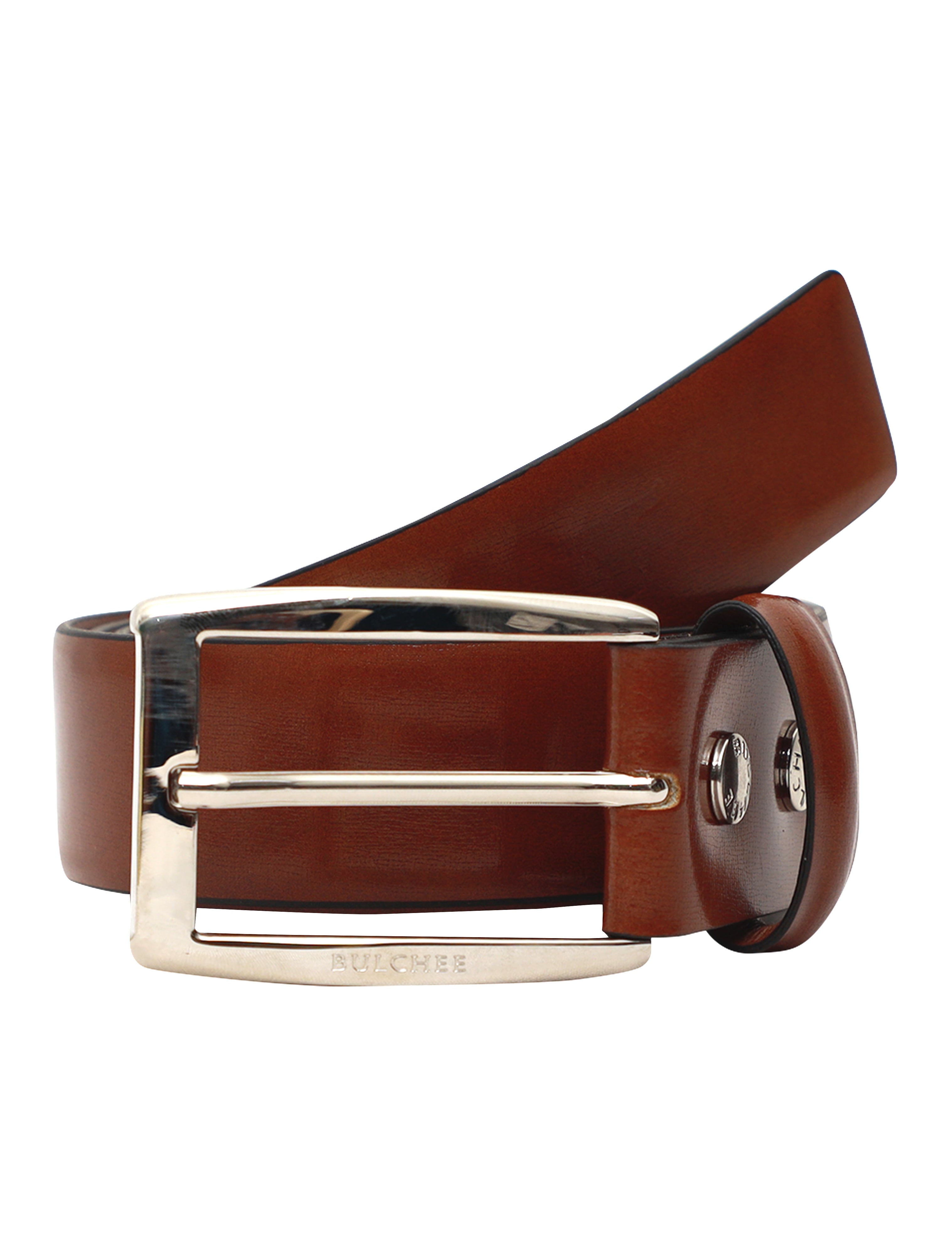 Bulchee Men’s Tan Leather Belt – Plain Chino (Size L)