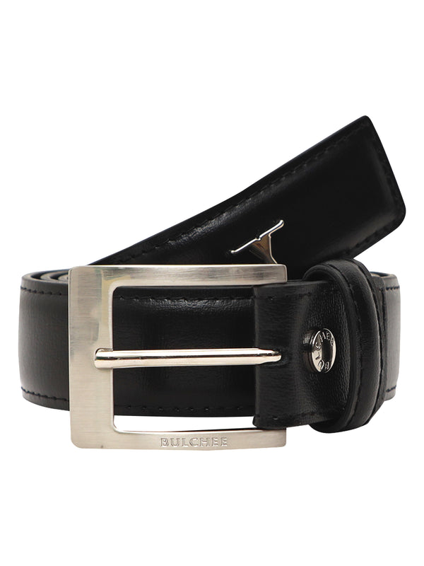 Bulchee Men’s Black Leather Belt – Padded Chino (Size L)