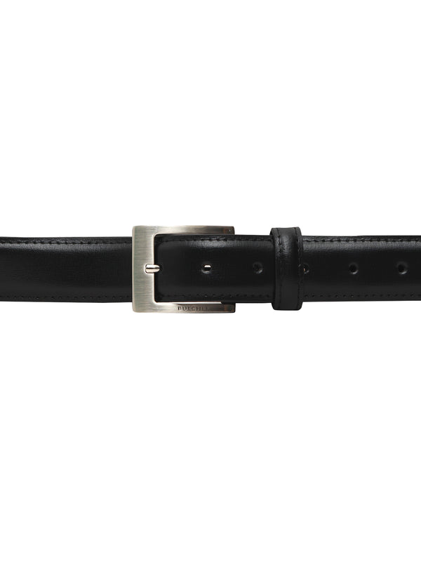 Bulchee Men’s Black Leather Belt – Padded Chino (Size L)