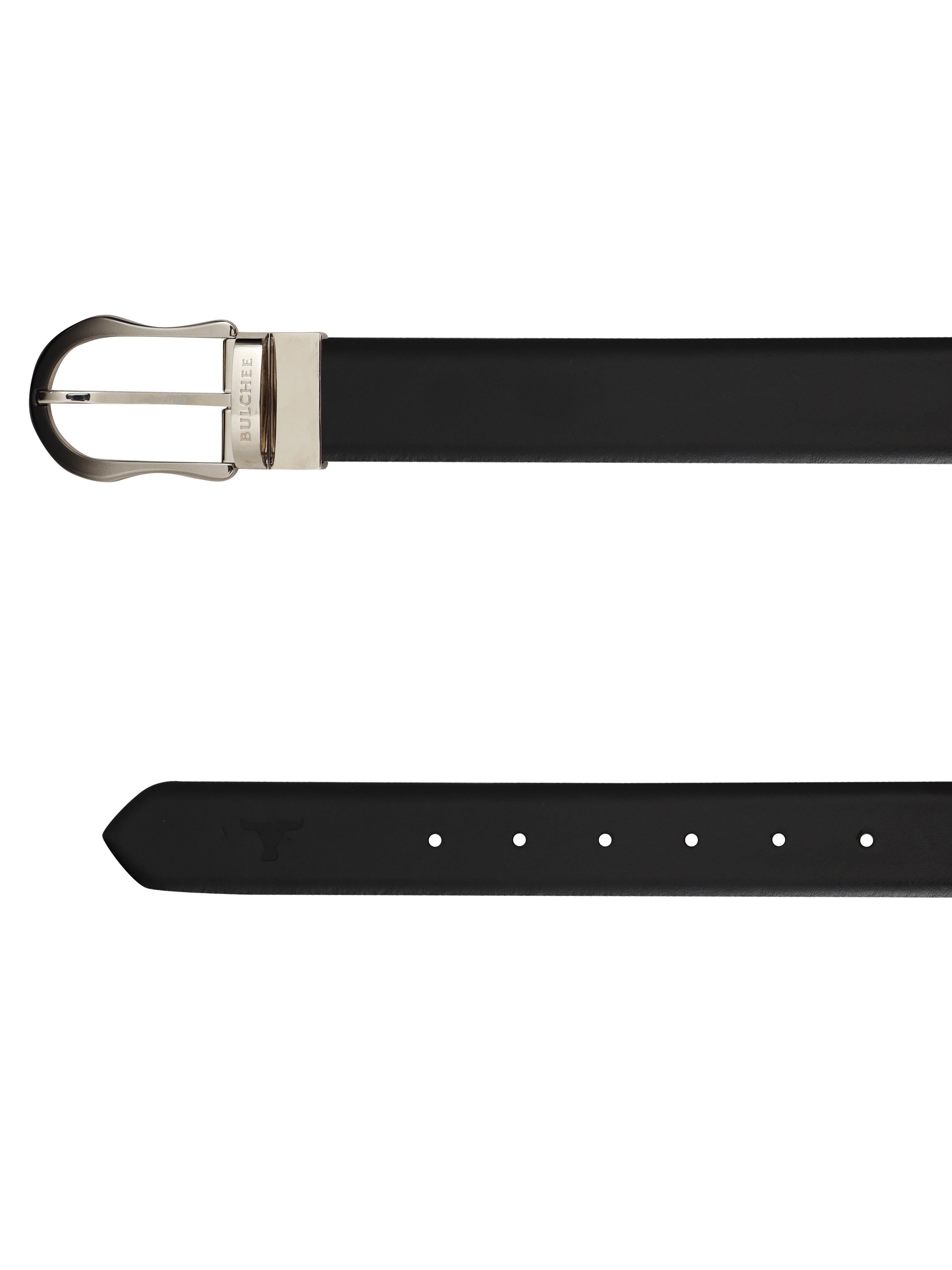 Bulchee Men’s Reversible Leather Belt –  Prong Buckle (Tan/Black, Size L)