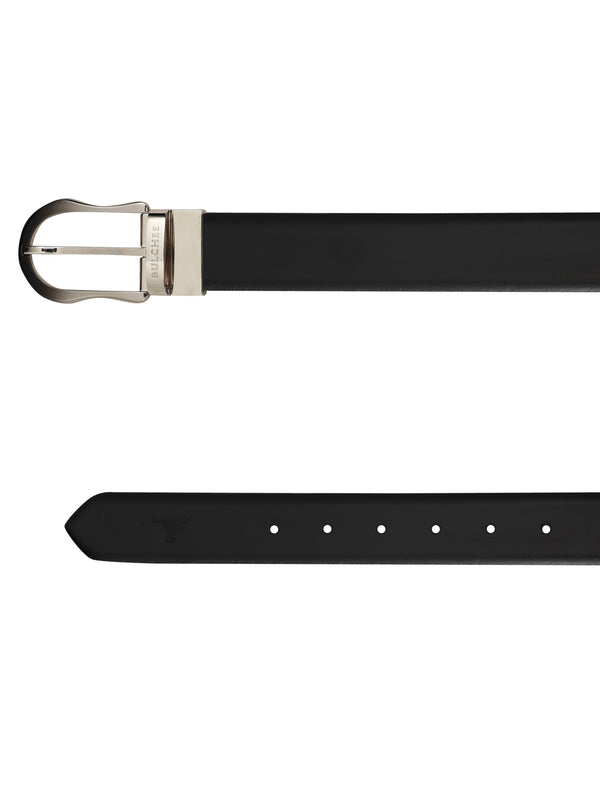 Bulchee Men’s Reversible Leather Belt –  Prong Buckle (Tan/Black, Size L)