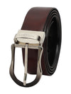 Bulchee Men’s Reversible Leather Belt –  Prong Buckle (Tan/Black, Size L)