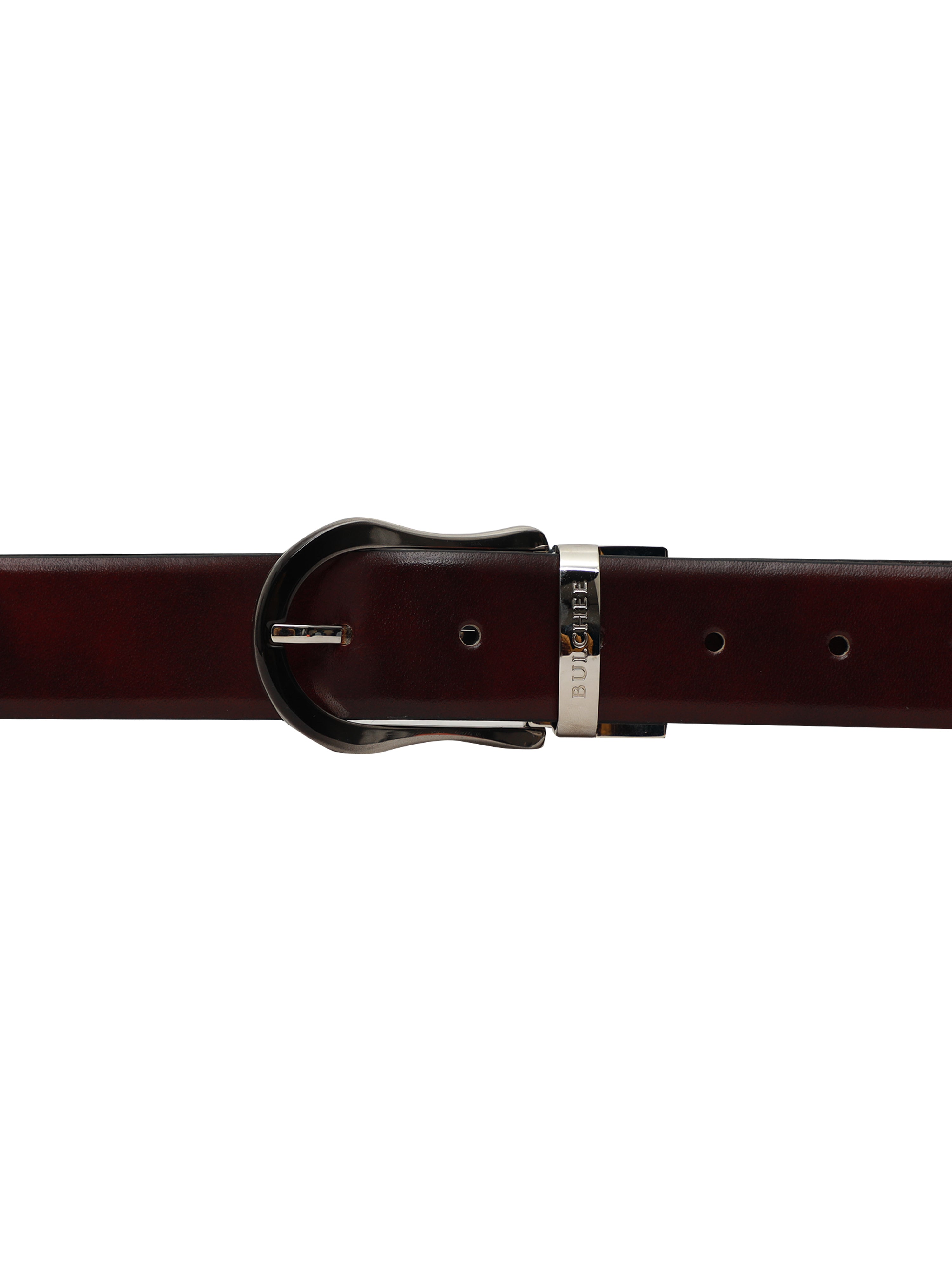 Bulchee Men’s Reversible Leather Belt –  Prong Buckle (Tan/Black, Size L)