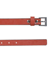 Bulchee Women's Leather Jeans Belt – Orange, Genuine Leather, Brushed Nickel Buckle, 20mm Width – Sizes S (38–40"), M (40–42"), L (44–46")