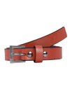 Bulchee Women's Leather Jeans Belt – Orange, Genuine Leather, Brushed Nickel Buckle, 20mm Width – Sizes S (38–40"), M (40–42"), L (44–46")