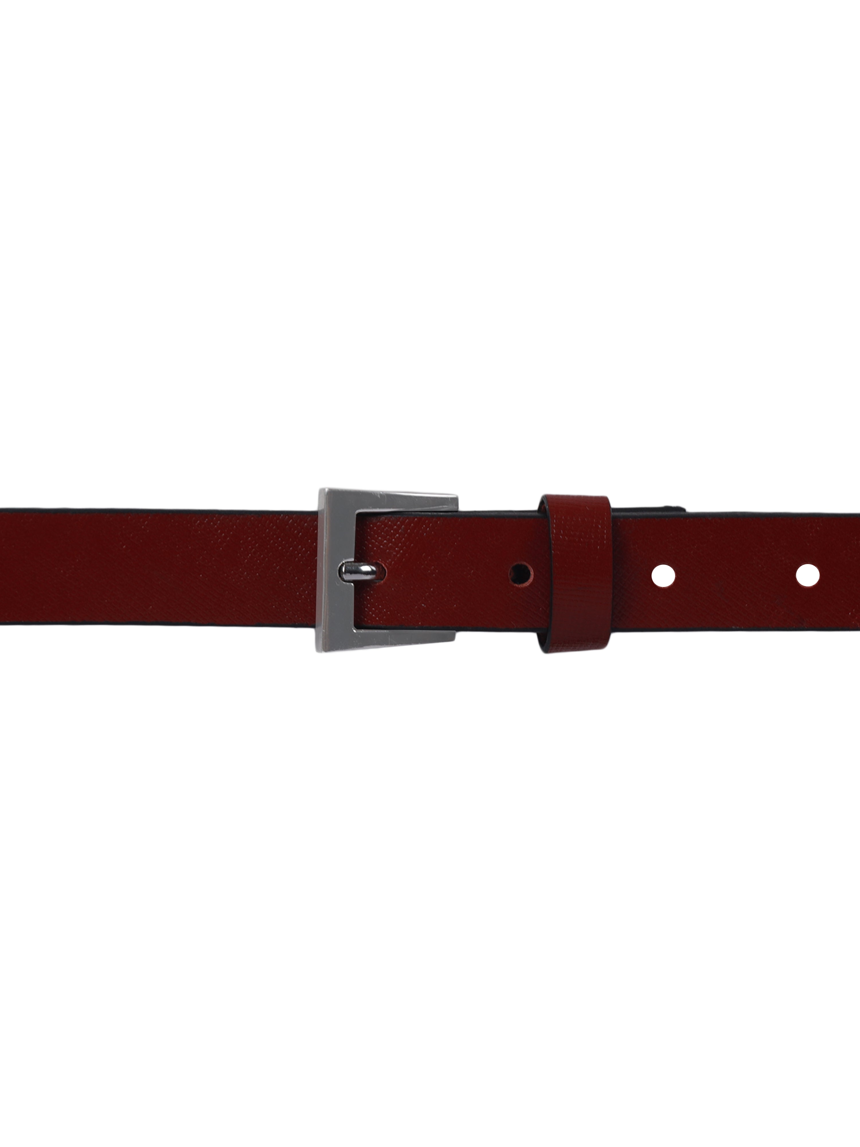 Bulchee Women's Leather Jeans Belt – Burgundy, Genuine Leather, Nickel Buckle, 20mm Width – Sizes S (38–40