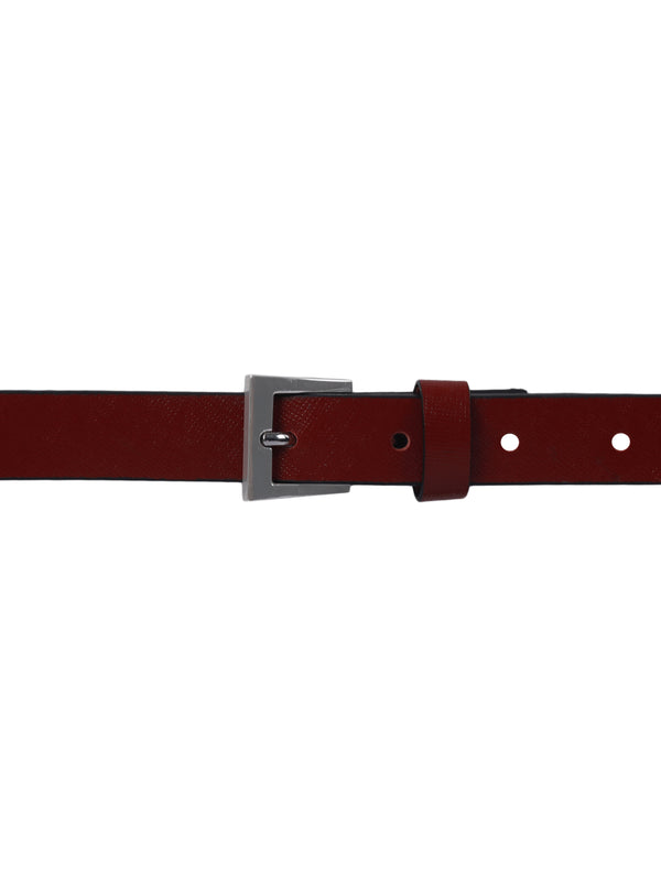 Bulchee Women's Leather Jeans Belt – Burgundy, Genuine Leather, Nickel Buckle, 20mm Width – Sizes S (38–40"), M (40–42"), L (44–46")