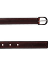 Bulchee Women's Leather Jeans Belt – Brown, Genuine Leather, Shiny Black Buckle, 25mm Width – Size S (38–40")