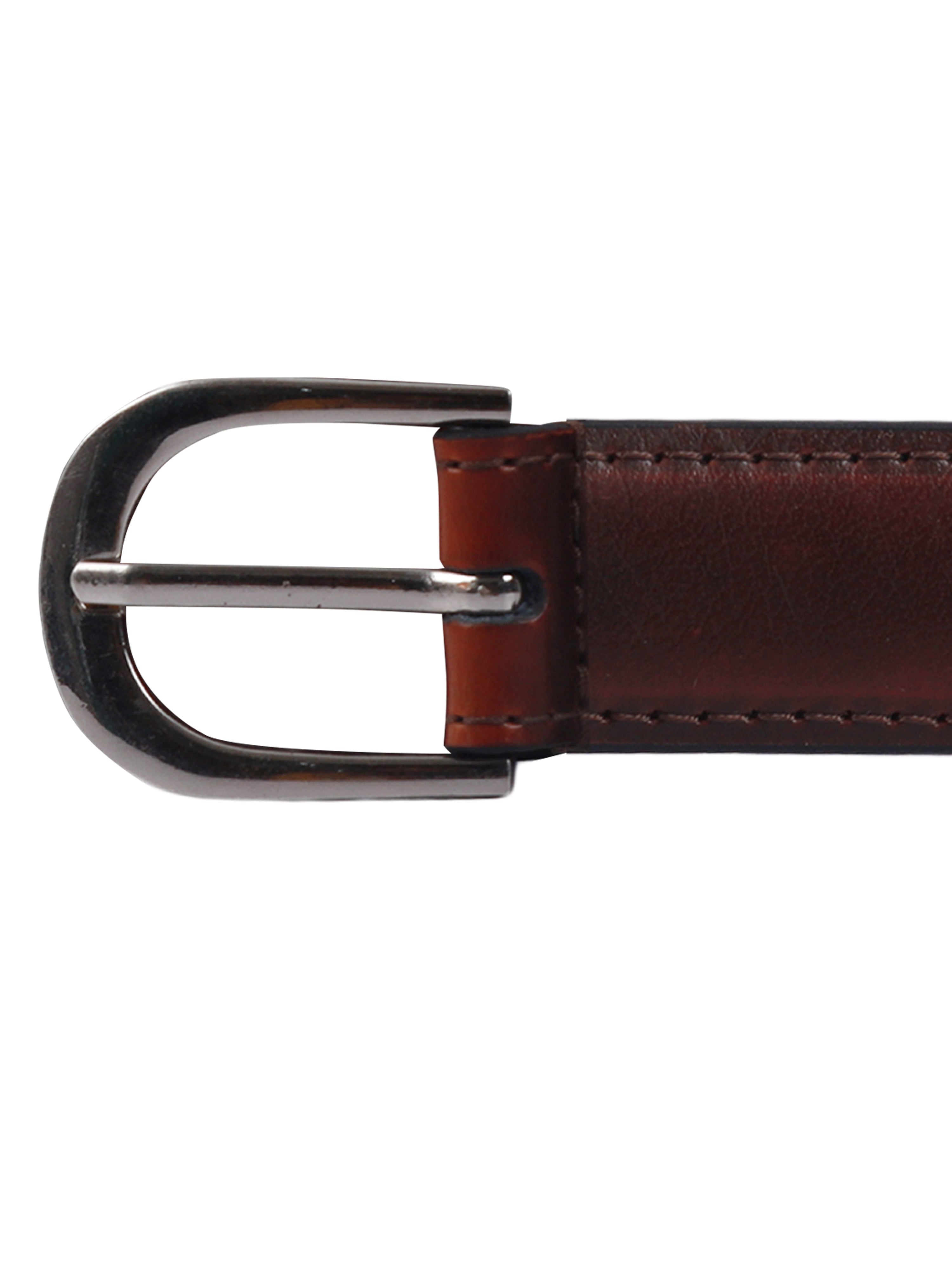 Bulchee Women's Leather Jeans Belt – Brown, Genuine Leather, Shiny Black Buckle, 25mm Width – Size S (38–40