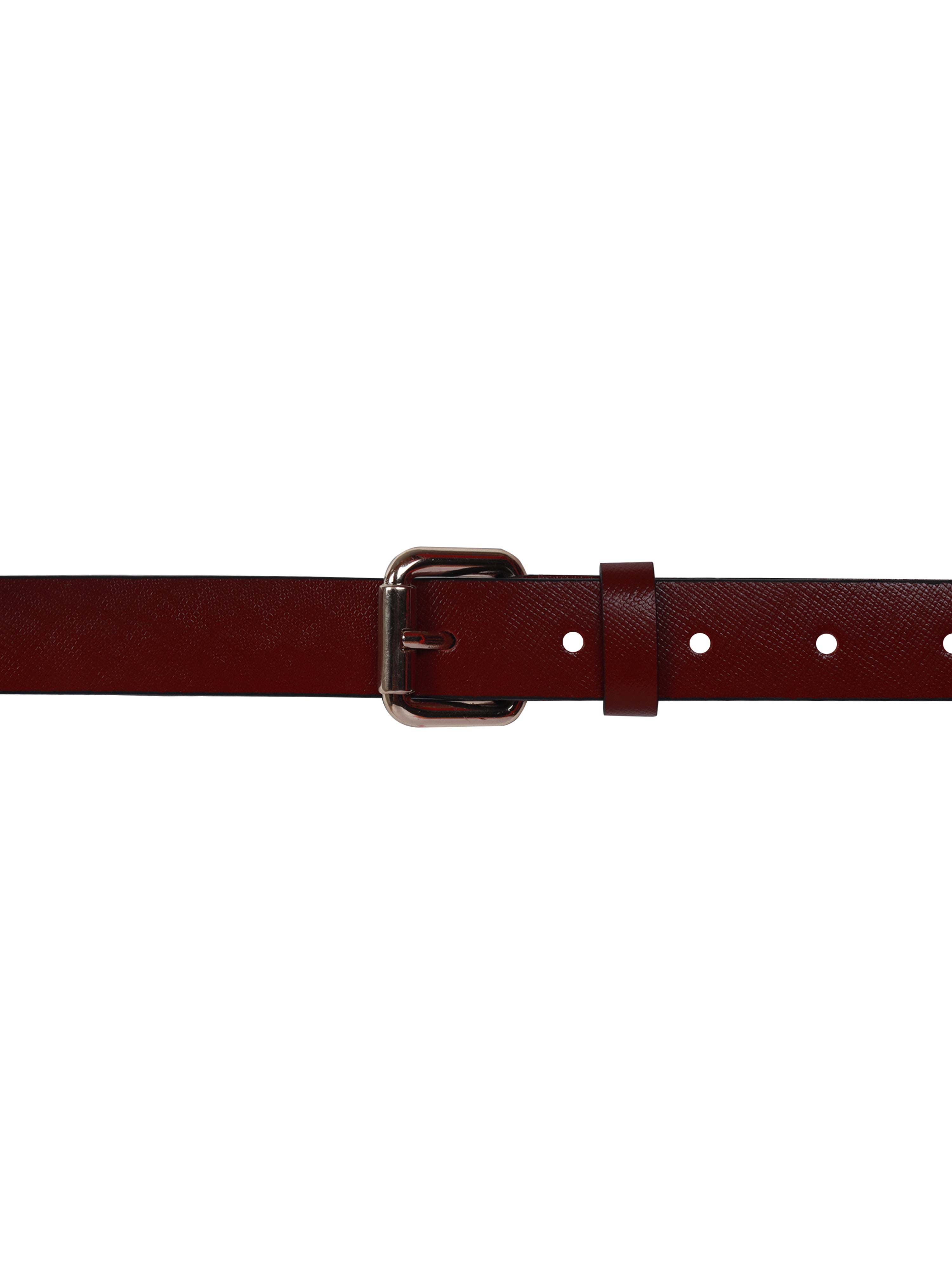 Bulchee Women's Leather Jeans Belt – Burgundy, Genuine Leather, Nickle Buckle, 25mm Width – Sizes S (38–40