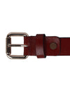 Bulchee Women's Leather Jeans Belt – Burgundy, Genuine Leather, Nickle Buckle, 25mm Width – Sizes S (38–40"), M (40–42"), L (44–46")